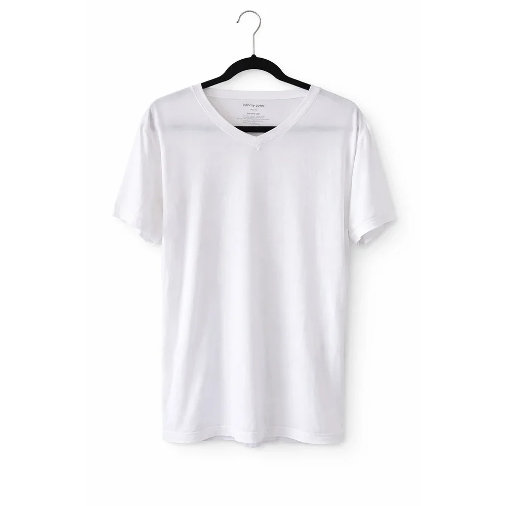 Tommy John Second Skin V Neck T‎ Shirt White Modal Stretch M